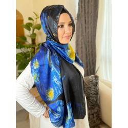 Van gogh yıldızlı gece ipek şal 